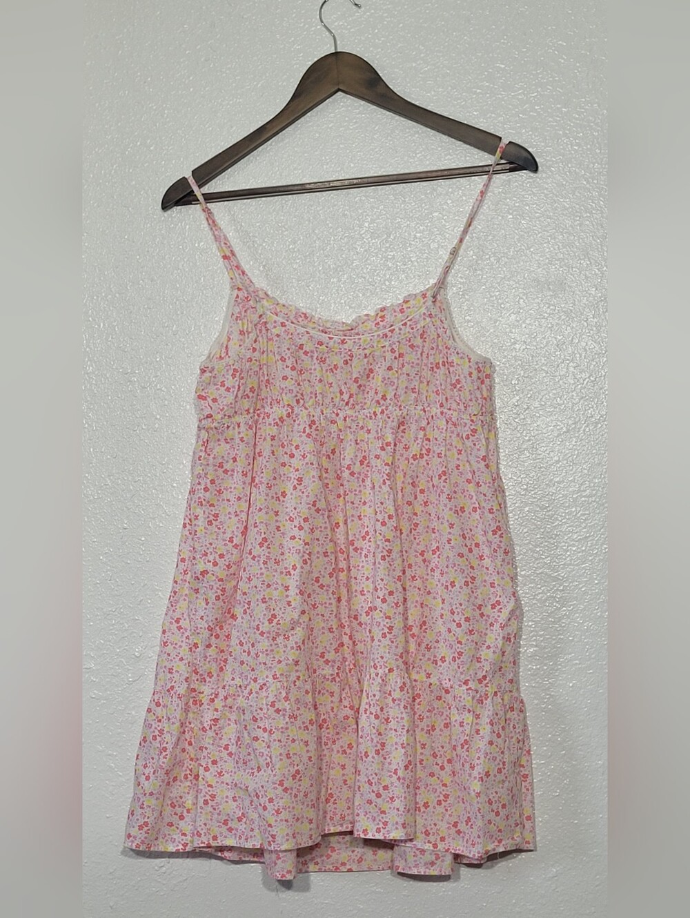 Victoria's Secret Floral Cotton Babydoll Chemise Nightgown Pink Large L Sleep - Picture 2 of 7